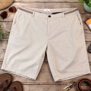 Jules Light Khaki Faint Speckled Men's 100% Cotton Flat Front Shorts Size 46